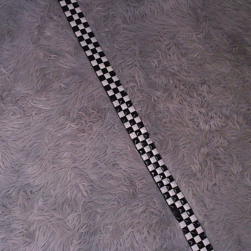 black and white studded belt